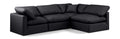 Hesperia 105" Black Vegan Leather Upholstered 4pc. Modular Sectional - Sec4B