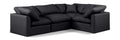 Hesperia 105" Black Vegan Leather Upholstered 4pc. Modular Sectional - Sec4C