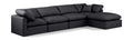 Hesperia 140" Black Vegan Leather Upholstered 5pc. Modular Sectional - Sec5A