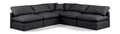 Hesperia 105" Black Vegan Leather Upholstered 5pc. Modular Sectional - Sec5B