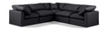 Hesperia 105" Black Vegan Leather Upholstered 5pc. Modular Sectional - Sec5C
