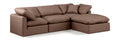 Hesperia 105" Brown Vegan Leather Upholstered 4pc. Modular Sectional - Sec4A