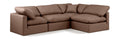 Hesperia 105" Brown Vegan Leather Upholstered 4pc. Modular Sectional - Sec4B