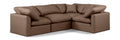 Hesperia 105" Brown Vegan Leather Upholstered 4pc. Modular Sectional - Sec4C