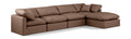 Hesperia 140" Brown Vegan Leather Upholstered 5pc. Modular Sectional - Sec5A