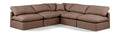Hesperia 105" Brown Vegan Leather Upholstered 5pc. Modular Sectional - Sec5B