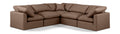 Hesperia 105" Brown Vegan Leather Upholstered 5pc. Modular Sectional - Sec5C