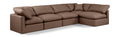 Hesperia 140" Brown Vegan Leather Upholstered 5pc. Modular Sectional - Sec5D