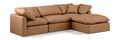 Hesperia 105" Cognac Vegan Leather Upholstered 4pc. Modular Sectional - Sec4A