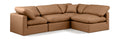 Hesperia 105" Cognac Vegan Leather Upholstered 4pc. Modular Sectional - Sec4B