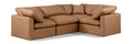 Hesperia 105" Cognac Vegan Leather Upholstered 4pc. Modular Sectional - Sec4C