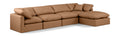 Hesperia 140" Cognac Vegan Leather Upholstered 5pc. Modular Sectional - Sec5A
