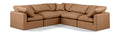 Hesperia 105" Cognac Vegan Leather Upholstered 5pc. Modular Sectional - Sec5C