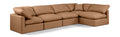 Hesperia 140" Cognac Vegan Leather Upholstered 5pc. Modular Sectional - Sec5D