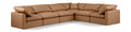 Hesperia 140" Cognac Vegan Leather Upholstered 6pc. Modular Sectional - Sec6A