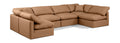 Hesperia 140" Cognac Vegan Leather Upholstered 6pc. Modular Sectional - Sec6D