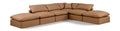 Hesperia 140" Cognac Vegan Leather Upholstered 6pc. Modular Sectional - Sec6E