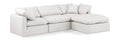 Hesperia 105" Cream Vegan Leather Upholstered 4pc. Modular Sectional - Sec4A