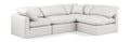 Hesperia 105" Cream Vegan Leather Upholstered 4pc. Modular Sectional - Sec4B