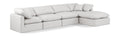 Hesperia 140" Cream Vegan Leather Upholstered 5pc. Modular Sectional - Sec5A