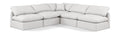Hesperia 105" Cream Vegan Leather Upholstered 5pc. Modular Sectional - Sec5B