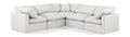 Hesperia 105" Cream Vegan Leather Upholstered 5pc. Modular Sectional - Sec5C