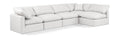 Hesperia 140" Cream Vegan Leather Upholstered 5pc. Modular Sectional - Sec5D