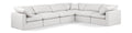 Hesperia 140" Cream Vegan Leather Upholstered 6pc. Modular Sectional - Sec6A
