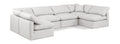 Hesperia 140" Cream Vegan Leather Upholstered 6pc. Modular Sectional - Sec6D