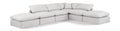 Hesperia 140" Cream Vegan Leather Upholstered 6pc. Modular Sectional - Sec6E