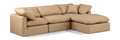 Hesperia 105" Tan Vegan Leather Upholstered 4pc. Modular Sectional - Sec4A