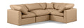 Hesperia 105" Tan Vegan Leather Upholstered 4pc. Modular Sectional - Sec4C