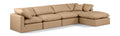 Hesperia 140" Tan Vegan Leather Upholstered 5pc. Modular Sectional - Sec5A