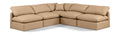 Hesperia 105" Tan Vegan Leather Upholstered 5pc. Modular Sectional - Sec5B