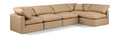 Hesperia 140" Tan Vegan Leather Upholstered 5pc. Modular Sectional - Sec5D