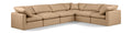 Hesperia 140" Tan Vegan Leather Upholstered 6pc. Modular Sectional - Sec6A