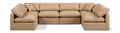 Hesperia 140" Tan Vegan Leather Upholstered 6pc. Modular Sectional - Sec6D