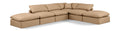 Hesperia 140" Tan Vegan Leather Upholstered 6pc. Modular Sectional - Sec6E