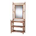Feyre Rattan Entry Hall Tree with Mirror