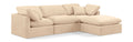 Hesperia 105" Beige Velvet Upholstered 4pc. Modular Sectional - Sec4A
