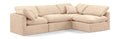 Hesperia 105" Beige Velvet Upholstered 4pc. Modular Sectional - Sec4B