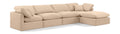 Hesperia 140" Beige Velvet Upholstered 5pc. Modular Sectional - Sec5A