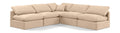 Hesperia 105" Beige Velvet Upholstered 5pc. Modular Sectional - Sec5B