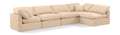 Hesperia 140" Beige Velvet Upholstered 5pc. Modular Sectional - Sec5D