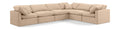 Hesperia 140" Beige Velvet Upholstered 6pc. Modular Sectional - Sec6A