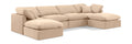 Hesperia 140" Beige Velvet Upholstered 6pc. Modular Sectional - Sec6B