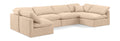 Hesperia 140" Beige Velvet Upholstered 6pc. Modular Sectional - Sec6D