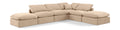 Hesperia 140" Beige Velvet Upholstered 6pc. Modular Sectional - Sec6E