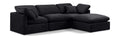 Hesperia 105" Black Velvet Upholstered 4pc. Modular Sectional - Sec4A