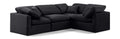 Hesperia 105" Black Velvet Upholstered 4pc. Modular Sectional - Sec4C